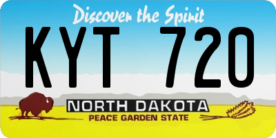 ND license plate KYT720