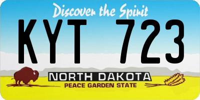 ND license plate KYT723