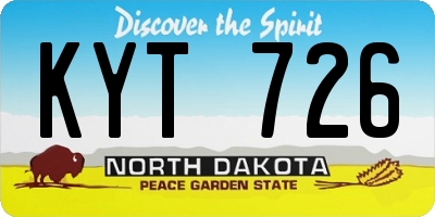 ND license plate KYT726