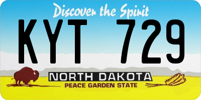 ND license plate KYT729