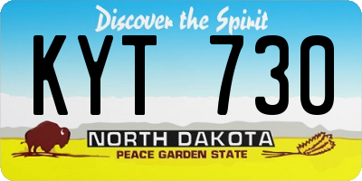 ND license plate KYT730
