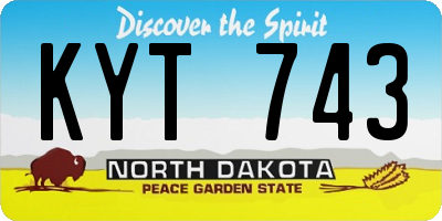 ND license plate KYT743