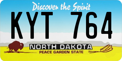 ND license plate KYT764