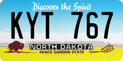 ND license plate KYT767