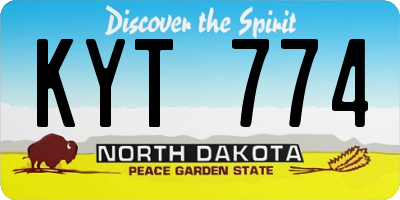 ND license plate KYT774