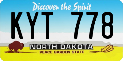 ND license plate KYT778