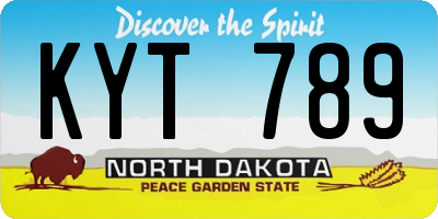 ND license plate KYT789