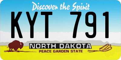 ND license plate KYT791