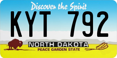 ND license plate KYT792