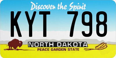 ND license plate KYT798
