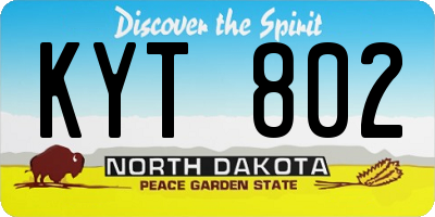 ND license plate KYT802