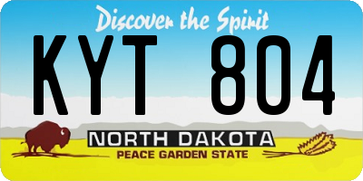 ND license plate KYT804