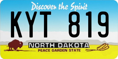 ND license plate KYT819