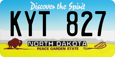 ND license plate KYT827