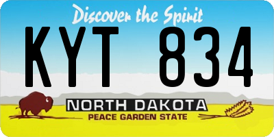 ND license plate KYT834