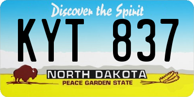 ND license plate KYT837