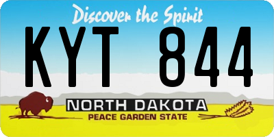ND license plate KYT844