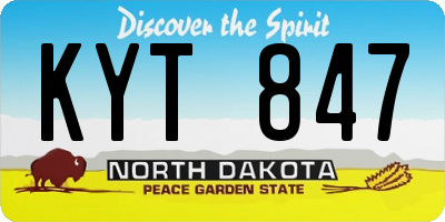 ND license plate KYT847