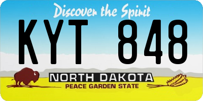 ND license plate KYT848
