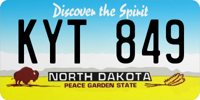 ND license plate KYT849