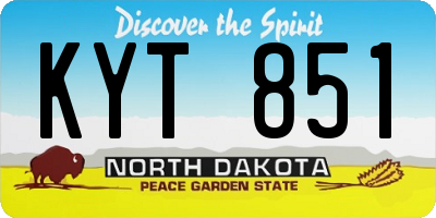 ND license plate KYT851