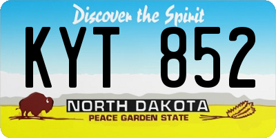 ND license plate KYT852