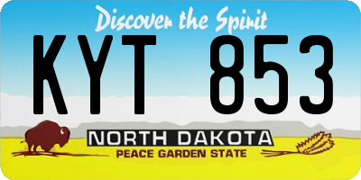 ND license plate KYT853