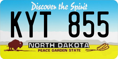 ND license plate KYT855