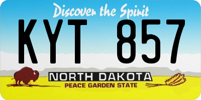 ND license plate KYT857