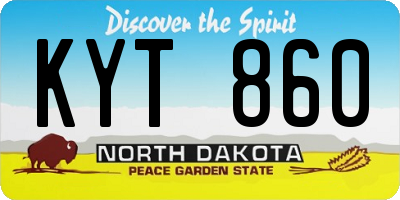 ND license plate KYT860