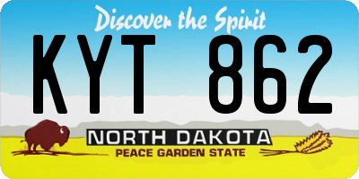 ND license plate KYT862