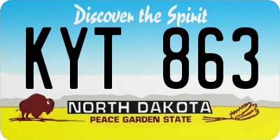 ND license plate KYT863