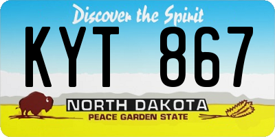 ND license plate KYT867