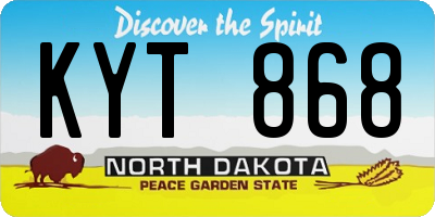 ND license plate KYT868