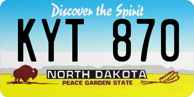 ND license plate KYT870
