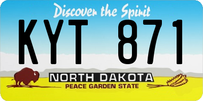 ND license plate KYT871