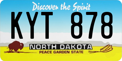 ND license plate KYT878