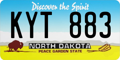 ND license plate KYT883