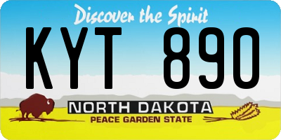 ND license plate KYT890