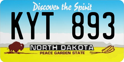 ND license plate KYT893