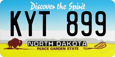 ND license plate KYT899