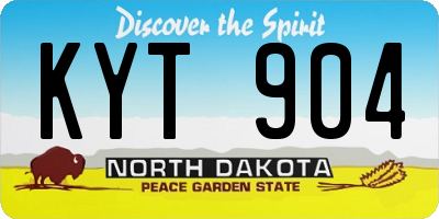 ND license plate KYT904