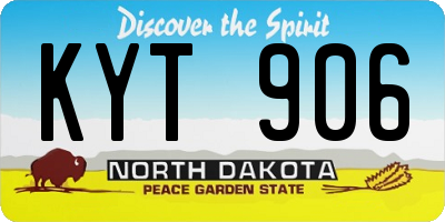 ND license plate KYT906