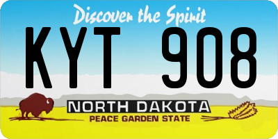 ND license plate KYT908