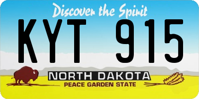 ND license plate KYT915