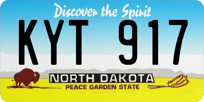 ND license plate KYT917