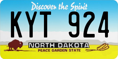 ND license plate KYT924