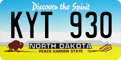 ND license plate KYT930