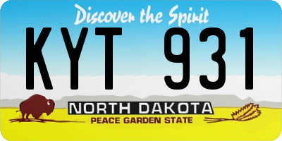 ND license plate KYT931