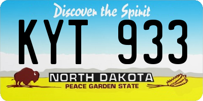 ND license plate KYT933